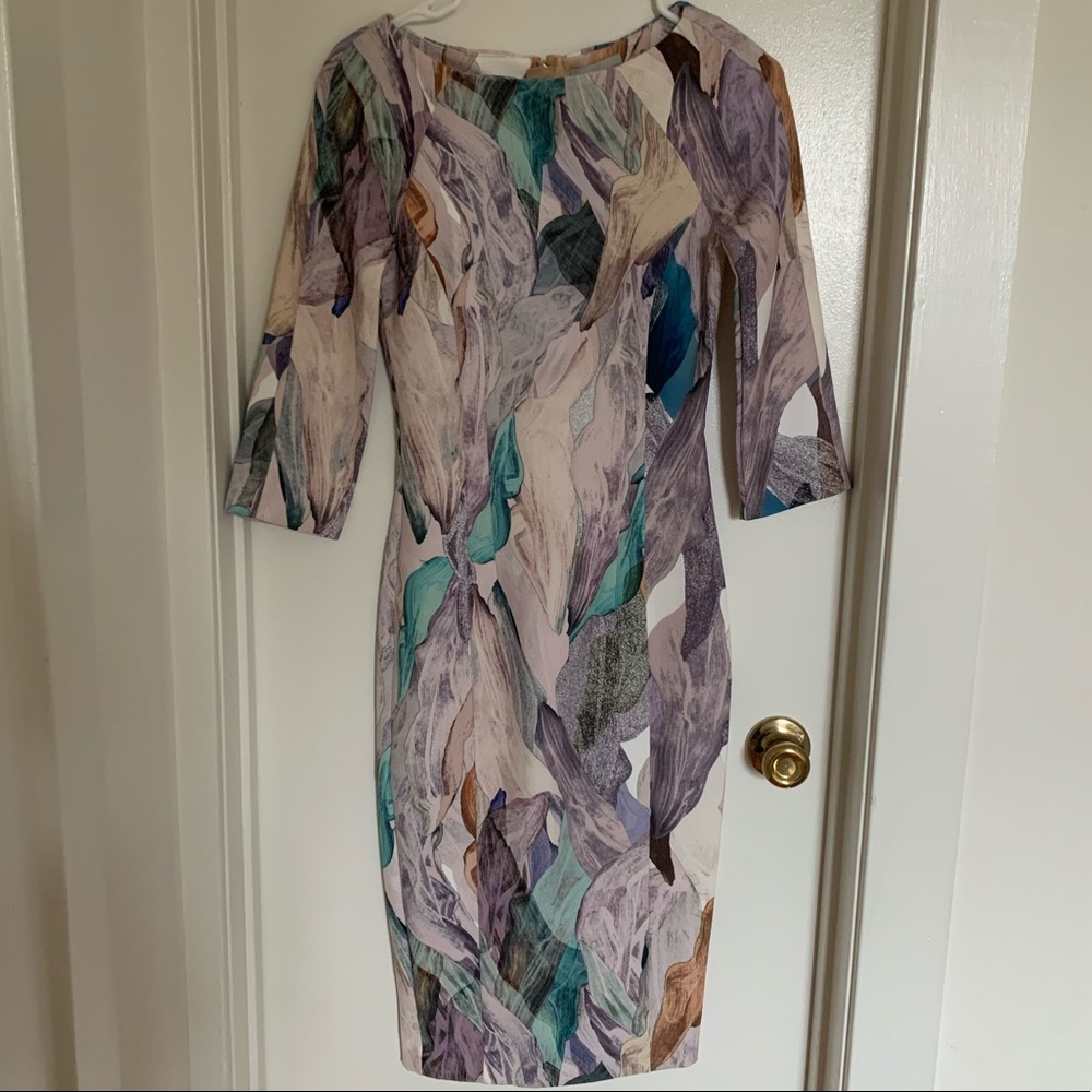 NWT H&M Marbled Midi Bodycon Dress, size 2